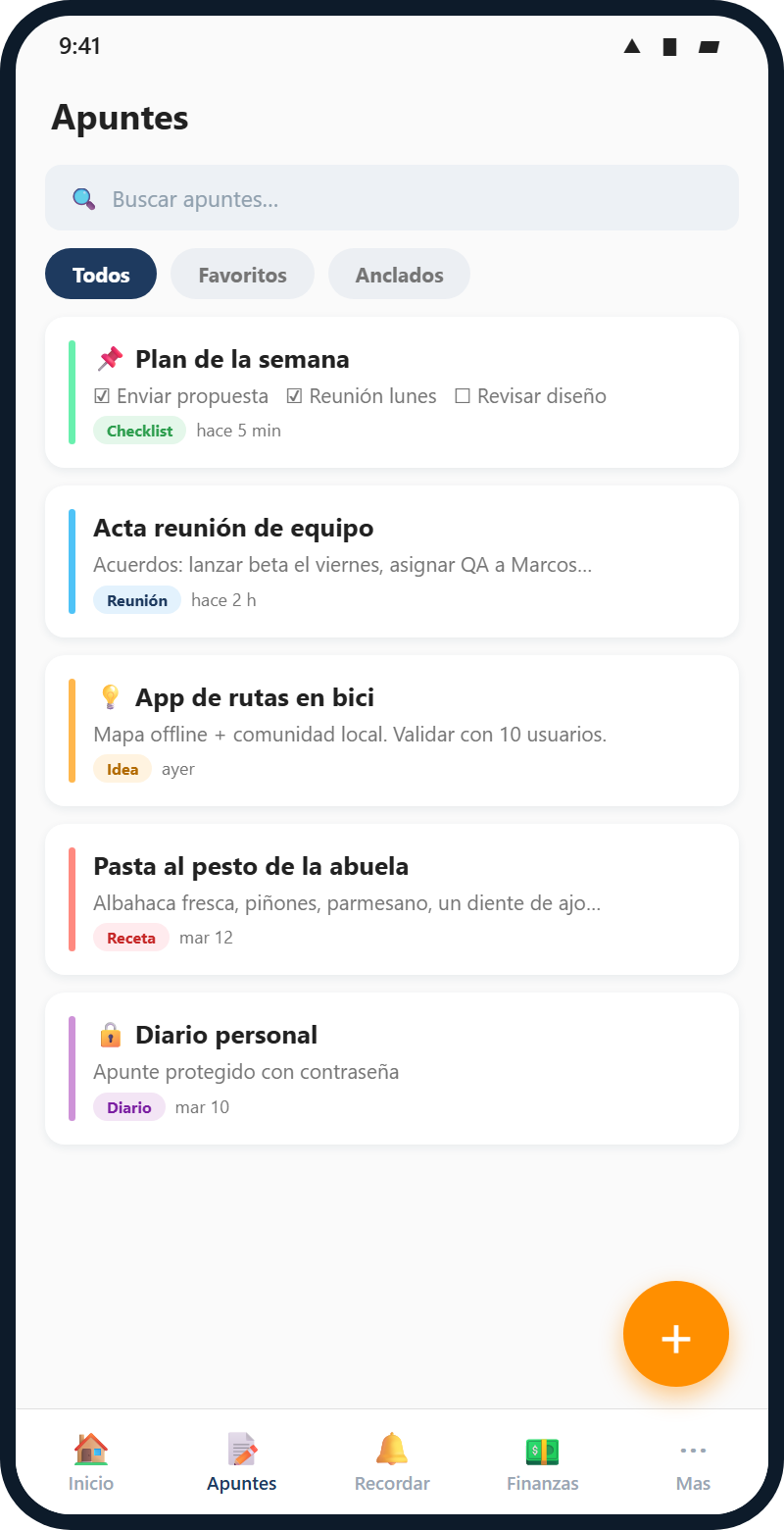 Lista de apuntes en Mi Apunte